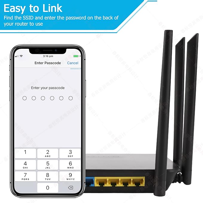 Dual Band 4G LTE Router with SIM Card Slot Unlocked Modem, 1200Mbps Mobile Hotspot Support AT&T and T-Mobile, 6-Antenna Wireless Wi-Fi Router