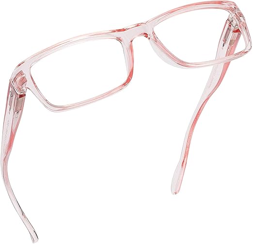 Readerest 2.75 Blue Light Reading Glasses - Lightweight Computer Glasses - Eye Strain, UV Glare Protection (Peach+Clear)