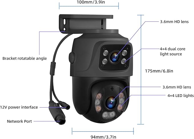 Fuers 4K POE Security Camera System with Auto-Tracking, 2pcs Wired 6MP PoE Cameras Home Surveillance Outdoor, Smart Detection, Spotlights & 2-Way Talk, 8 Channel NVR with 500G HDD for 24-7 Recording