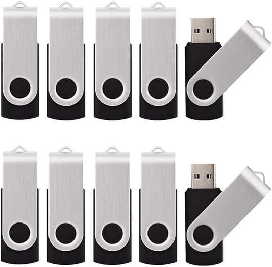 10 Pack 16GB USB Flah Drives Pack USB 2.0 16GB Flash Drive 10 Pack USB Memory Stick-Black