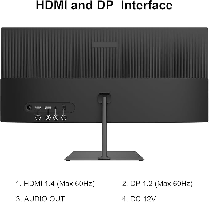 INNOCN 23 Inch Widescreen Computer Monitor WFHD 2560 x 1080p HDMI DisplayPort PC Monitor, Tilt Adjustable, Eye Care, Black
