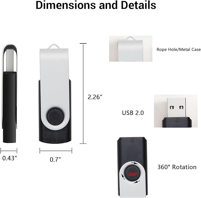 100 Pack 4GB USB Flash Drives in 5 Random Colors USB 2.0 Wholesale Lot Bulk Memory Sticks (100 Pack, 4GB)
