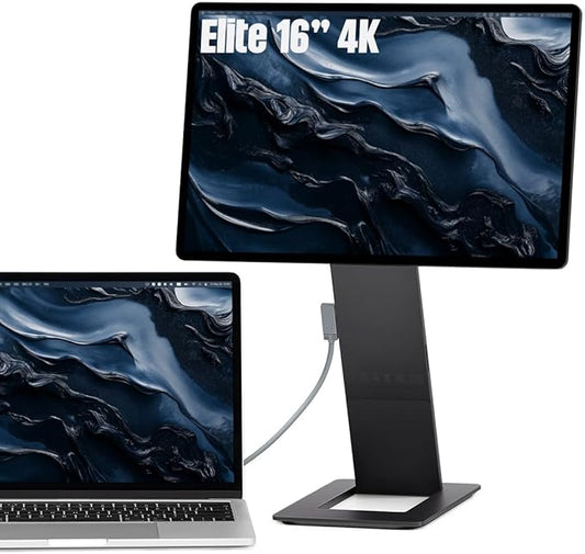 SOTSU FlipAction Elite 16" Portable Monitor | 4K |Super Compact | Pivot Rotate | 3840x2400 DCI P3 | 60Hz | 450 Nits | Full Metal CNC | Perfect Match for Mac and Windows (Space Black)