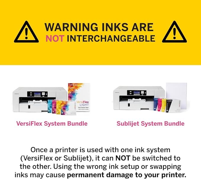 Sawgrass SG500 VersiFlex Printer Bundle, Innovative Inks & Light Heat Transfer Paper Bundle - Soft-Touch Infusible Ink, 8.5x11 Paper - Professional Results on Untreated Fabric and Wood
