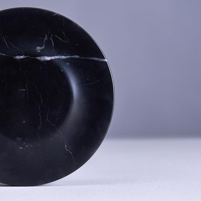 Einova Classic Stone – Marble Wireless Charging Pad Designed in Italy, Integrated 6 ft USB-C Cable, Smartphones, Wireless Earbuds, Smartwatches – Black Marquina Marble