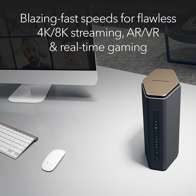 NETGEAR Nighthawk WiFi 7 Router (BE17000) – Security Features, 17 Gbps Wireless Speed, 10 Gig Internet Port, Tri-Band Gaming Router, Covers 3,300 sq. ft., 150 Devices, VPN – Free Expert Help