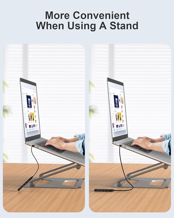 Dual USB C USB A 3.0 Hub: 4 Ports with 2* USB-C 3.0 and 2* USB-A 3.0, Ultra Slim Portable USB Splitter Adapter for Laptop, PS4, Flash Drive, HDD, Xbox, Printer, Mouse, Keyboard, Computer Accessories