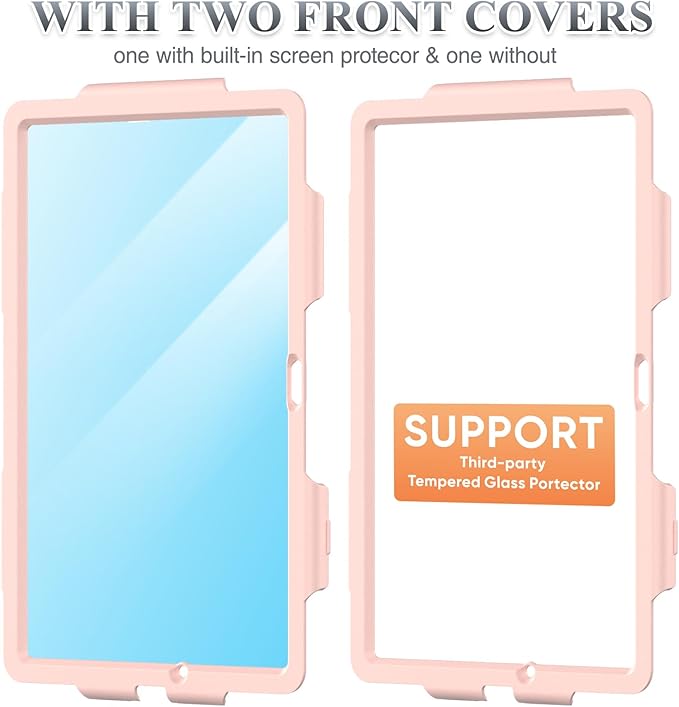 SEYMAC stock Case for Samsung Galaxy Tab A9+ Plus 11'', Full-Body Drop Protection Case with Screen Protector Pencil Holder [360° Rotating Hand Strap] &Stand, Pink Camo