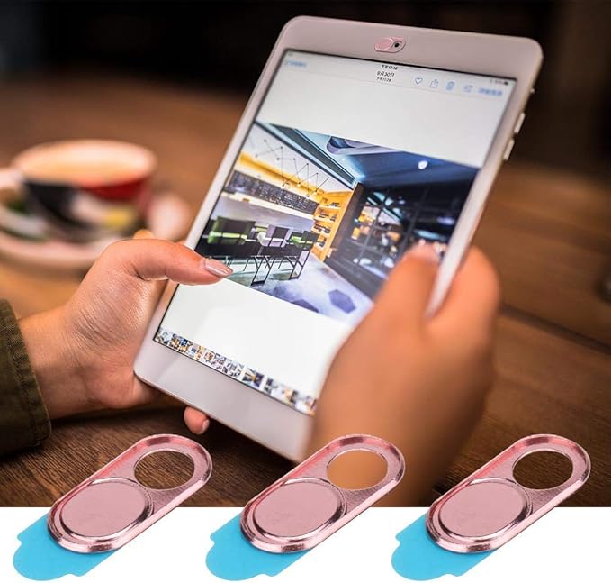 ASHATA 3pcs Metal Camera Lens, Ultra Thin Camera Cover Webcam Cover Blocker Slider for Smartphone Tablet Desktop Laptop ()