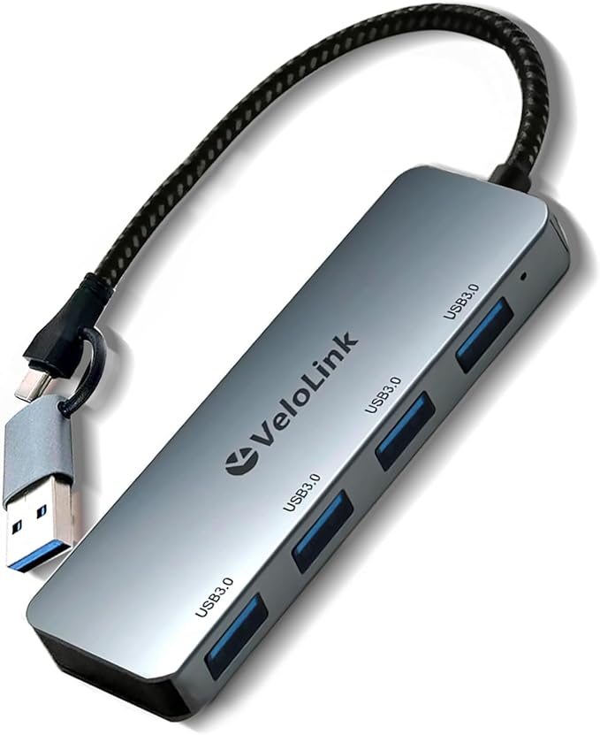 USB 3.0 Hub, USB Hub 4 Port, USB-C Aluminum Hub for Laptop/PC/MacBook/iPad Pro/iMac and More