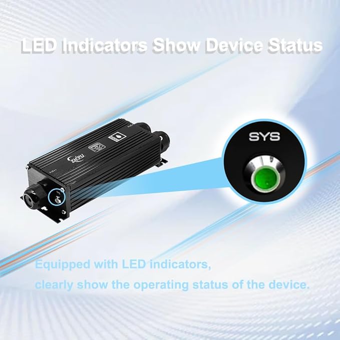 Htfoevrxs IP67 Waterproof Industrial Grade Gigabit PoE++ Extender,1 in 2 Out 90W Input,3-Level Cascade up to 400m,Plug-and-Play for Surveillance/Outdoor Networks