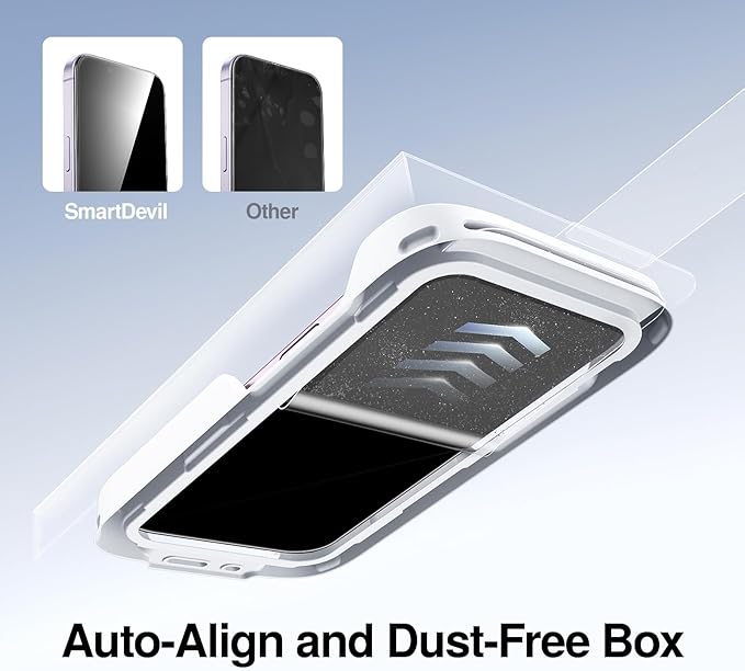 SMARTDEVIL 2 Pack Screen Protector for iPhone 17, Bubble-and-Dust-Free Box, HD Tempered Glass, Military Grade Shatterproof & Ultra Durable, Easy Installation