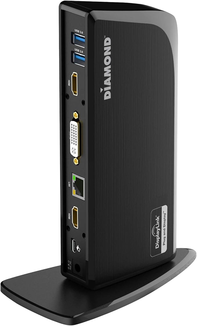 Diamond Multimedia DS3900PD Diamond Multimedia Triple Display 4K Universal Type-C Docking Station with Power Delivery (65W) for Mac and Windows Equipped Type-C/Thunderbolt 3 Laptops
