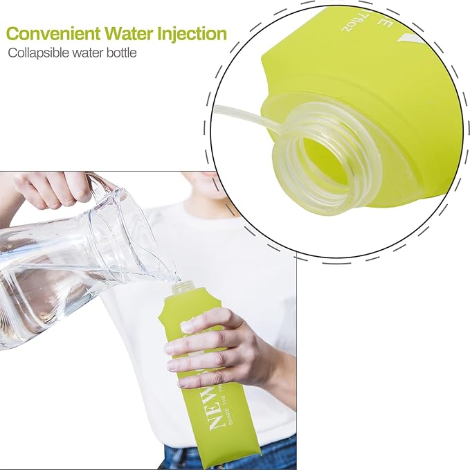 Soft Flask Running Bottles Collapsible Water Bottle Foldable for Traveling Running Vest Collapse Hydration TPU 500ml for Runner (500ml/16.9oz- Pack of 2)