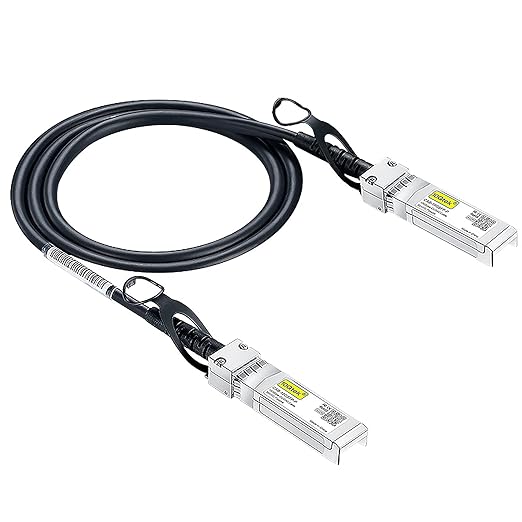 10Gtek 10G SFP+ DAC Twinax Cable, SFP+ to SFP+ Direct Attach Copper Passive for Cisco SFP-H10GB-CU0.65M, Ubiquiti UniFi, Meraki, Mikrotik, Fortinet, Netgear, D-Link and More, 0.65-Meter(2.1ft)