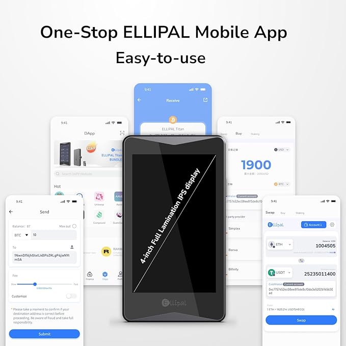 ELLIPAL Titan 2.0 Crypto Cold Wallet, 100% Offline, Air-gapped - Secure Wallet for 10000+ Coins & Tokens & NFTs