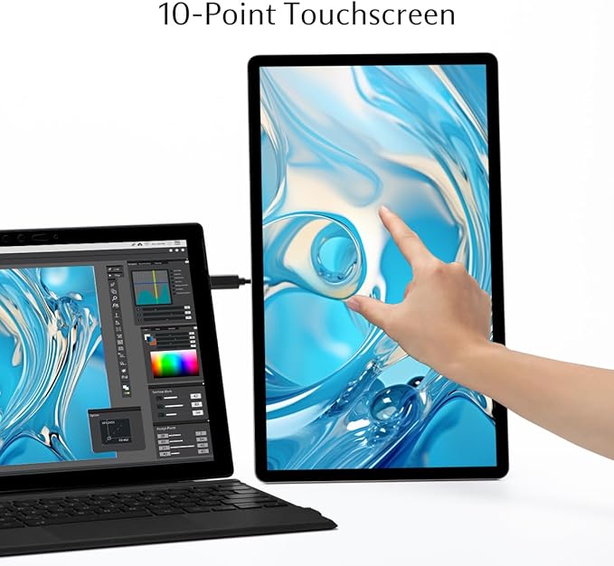 SOTSU FlipAction Touch 14" Premium Portable Monitor SFA14TCMG | FHD IPS Pivoting Dual Laptop Screen | Touchscreen for Cellphone, Gaming, and Travel | PC, Chrome, Android, DeX Compatible