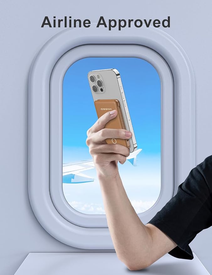 6000mah Ultra Slim Built in Cables Power Bank, Card Size Built in USB C Cords Battery Pack Portable Charger for Phones, 3 Output External Battery Pack Compatible with iPhone, Samsung, Google, Brown