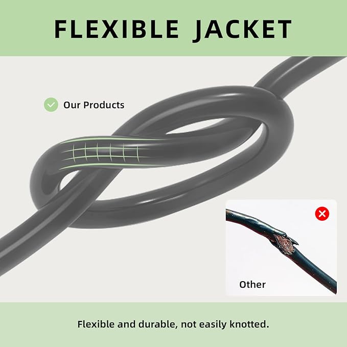 EP 6 Ft Outdoor Extension Cord, 12/3 SJTW Heavy Duty Extension Cable with 3 Prong Grounded Plug, 15 AMP Power Cord for Lawn, Garden, Appliances, Gray