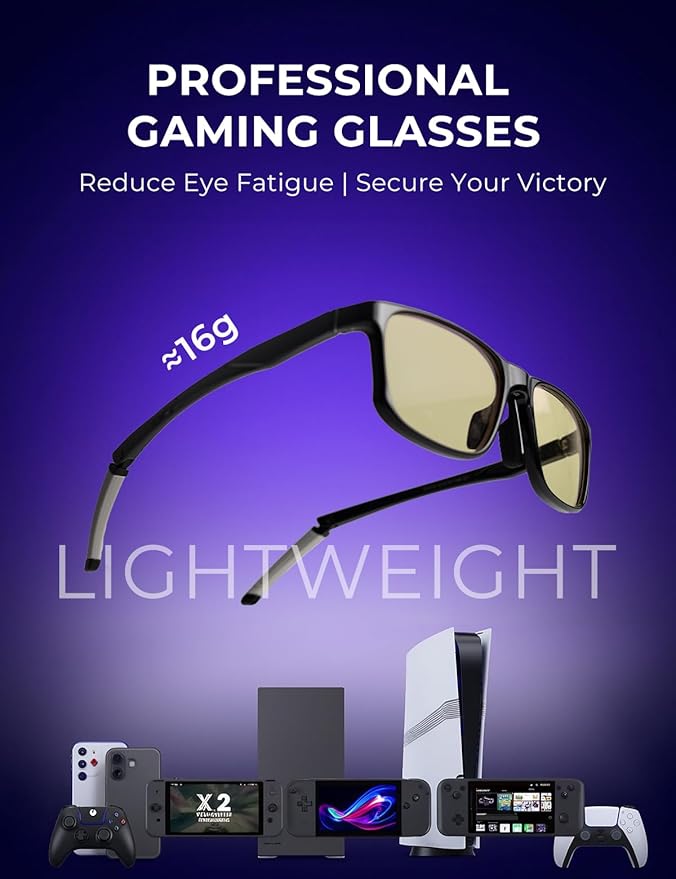 Blue Light Blocking Computer Screen Glasses | Gaming Glasses | Anti Eye Strain Protection for Men and Women