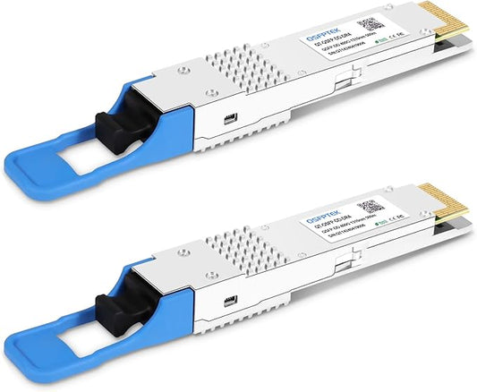 QSFPTEK 400GBase QSFP Module DR4 QSFP-DD PAM4 1310nm 500m DOM MTP/MPO SMF Optical Transceiver Module Compatible with Cisco QDD-400G-DR4-S -2pack