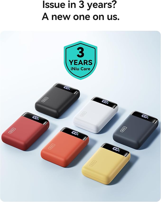 INIU Portable Charger, 22.5W 20000mAh Fast Charging Small Power Bank, Flight Cruise Ship Travel Essentials Mini Phone Charger Compatible with iPhone Samsung for College Students Teen Boys Girls, Red