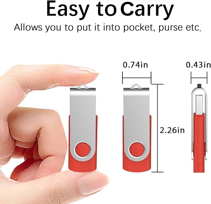 TOPESEL 5 Pack 64GB USB 3.0 Flash Drive Memory Stick Thumb Drives (5 Mixed Colors: Black Blue Green Red Silver)