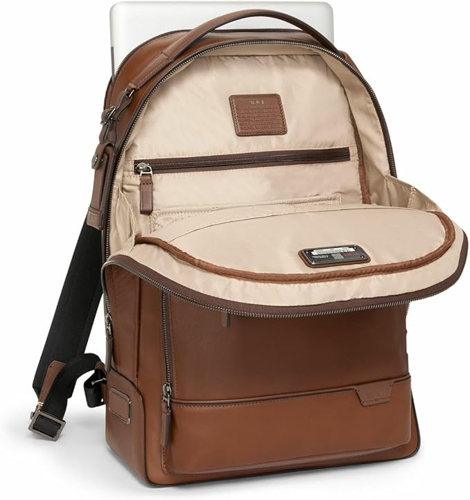 TUMI Harrison Warren Backpack - 15-Inch Laptop Backpack - Stylish Women's & Men's Backpack for Travel & Business - Cognac Leather