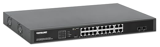 Intellinet 16 Port PoE+ Ethernet Switch with 4 RJ45 Gigabit and 2 SFP Uplink Ports - 300W Power Budget, Output up to 32W Per Port, Unmanaged, Wall Mountable/Desktop, VLAN Mode-3 Yr Mfg Warranty–561419