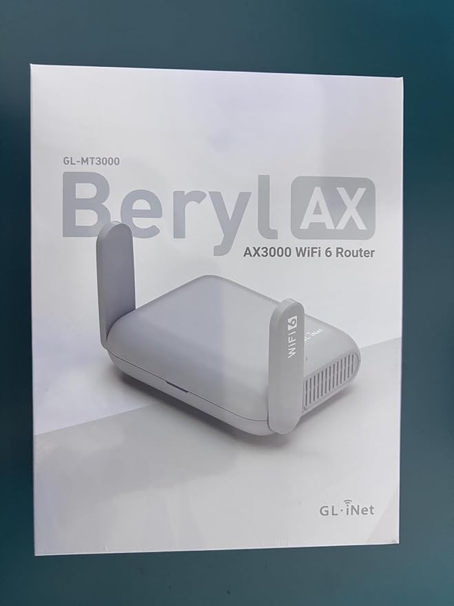 GL.iNet GL-MT3000 (Beryl AX) Portable Travel Router, Pocket Wi-Fi 6 Wireless 2.5G Router, Portable VPN Routers WiFi for Travel, Public Computer Routers, Business, Moblie/RV/Cruise/Plane