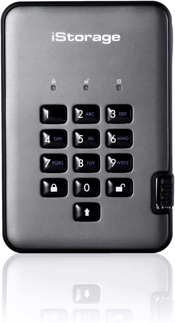 iStorage diskAshur PRO2 SSD 16TB |Secure Solid State Drive | FIPS Level 3 certified | Password protected | Dust/Water-Resistant | Hardware encryption