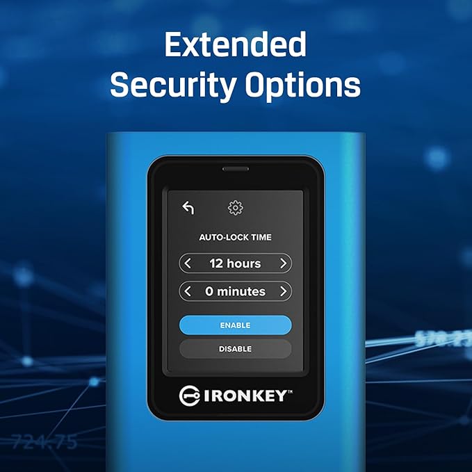 Kingston IronKey Vault Privacy 80 3.8TB External SSD | FIPS 197 | XTS-AES 256GB Encrypted | Touch Screen PIN | Secure Data Protection | IKVP80ES/3840G