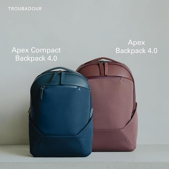 Troubadour Apex 4.0 Compact - 16L Premium Laptop Backpack - Ergonomic & Water Resistant - Designed for Work and Travel - Black