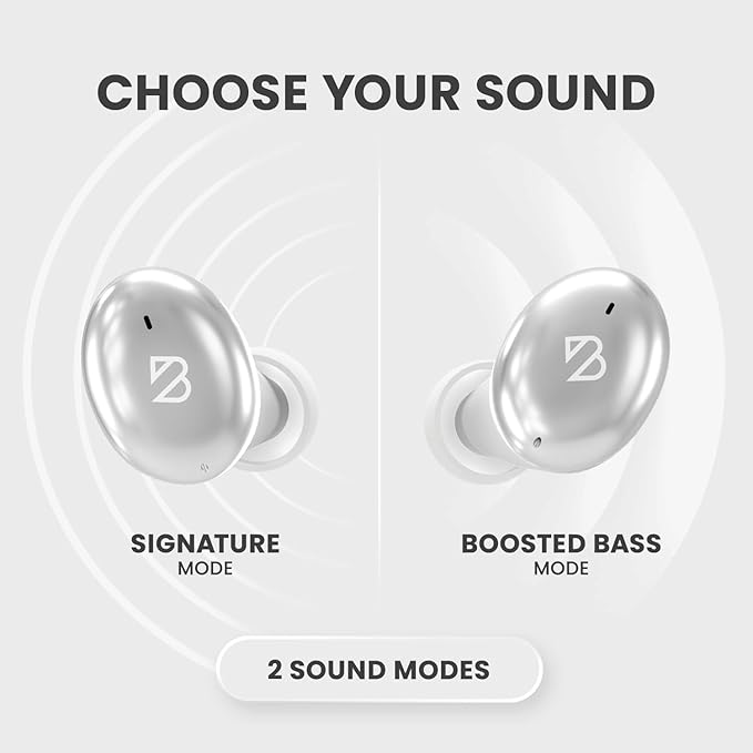 Back Bay Audio Tempo 30 Wireless Earbuds for Small Ears - Award-Winning Sound, Sweatproof Bluetooth Earbuds, Comfortable Ear Buds for Women, Silver Earphones Small Ear Canals, Long Battery Headphones