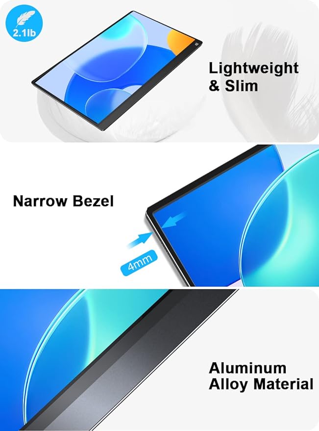 UPERFECT Portable Monitor Battery Touchscreen 120HZ | 15.6” 1ms Gaming Monitor | Built-in 10800mAh Battery Powered |FHD FreeSync| Type-C & HDMI | Travel Screen for Laptop, Computer, Game Consoles