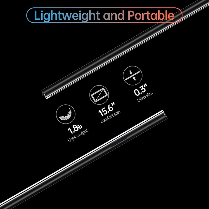 Yxk 4K Portable Monitor 15.6" 3840x2160 UHD USB-C HDMI Laptop, 100% RGB IPS Computer Gaming Display HDR Travel Speakers & Smart Cover for Laptop Xbox PS5 Switch PC Phone