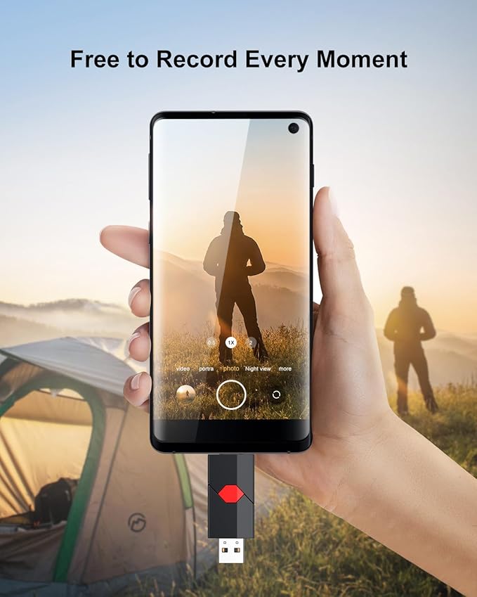 Aiibe 128GB USB C Flash Drive 2 Pack Type C + USBA 128GB USB Drives Push-Pull USB2.0 Memory Stick Thumb Drive for iPhone 15 Android Phones Tablet Computer (2 Pack)