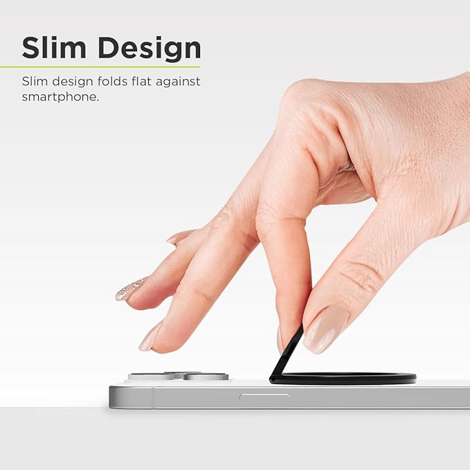 PureGear Magnetic Phone Grip, Magnetic Phone Ring Stand, Phone Ring Holder for MagSafe iPhone 16, 16 Pro, 15, 15 Plus, 14, 14 Plus, 14Pro, 14ProMax, 13, 12, Adjustable Kickstand(Black)