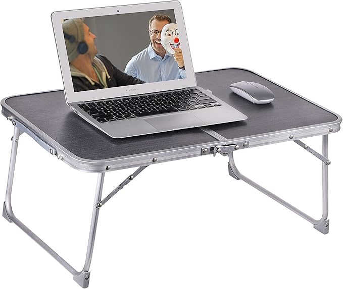 Foldable Laptop and Bed Table with Storage, Portable Mini Lap Desk for Legs, Ideal for Study, Reading, Picnic, Breakfast,and More
