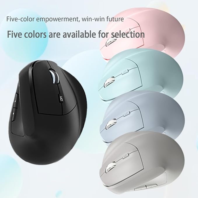 Ergonomic Vertical Mouse Wireless, Rechargeable Ergo Mouse for Carpal Tunnel Relief, 3200DPI Adjustable, 6 Buttons for PC/Laptop/Mac/Windows (Blue)