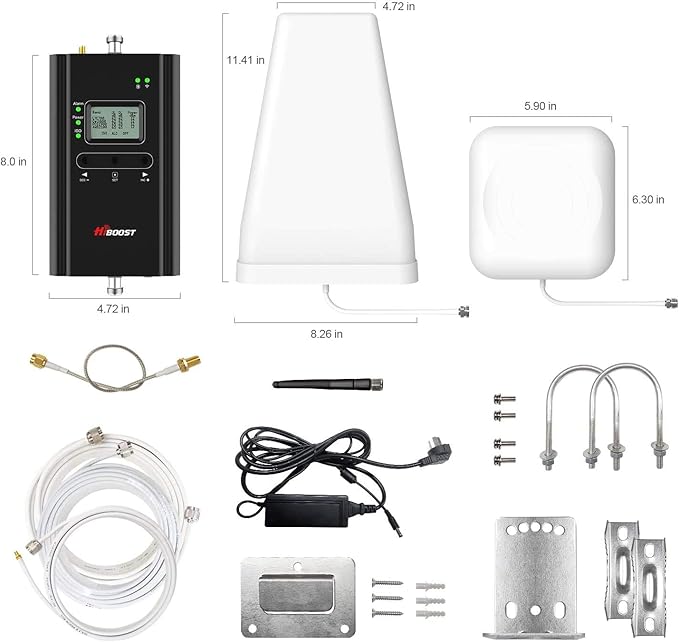 Hiboost Cell Phone Signal Booster for Home and Office, 4,000 sq ft, Boost 5G 4G LTE Data for Verizon AT&T and All U.S. Carriers, FCC Approved