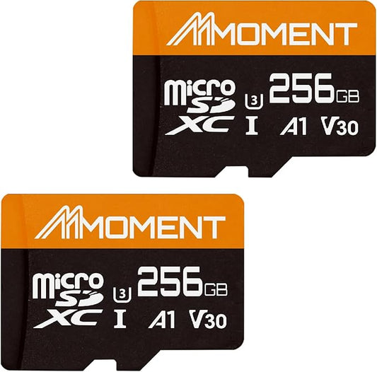 MMOMENT 256GB (2 Pack) Micro SDXC Card, A1, UHS-I, U3, Class 10 Compatible, Read Speed Up to 95 MB/s,Write Speed Up to 65 MB/s, SD Adapter Included