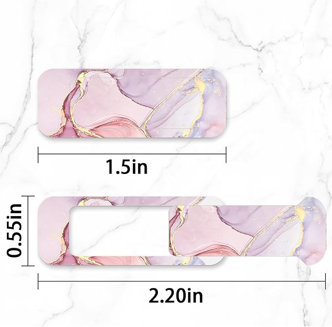 Webcam Cover, 3 Pieces, Laptop Camera Cover, Privacy Shielding Capacity is Twice as Big as The Traditional, Suitable for Computer Mobile Phones, laptops, Tablets and so on (Pink Marble)