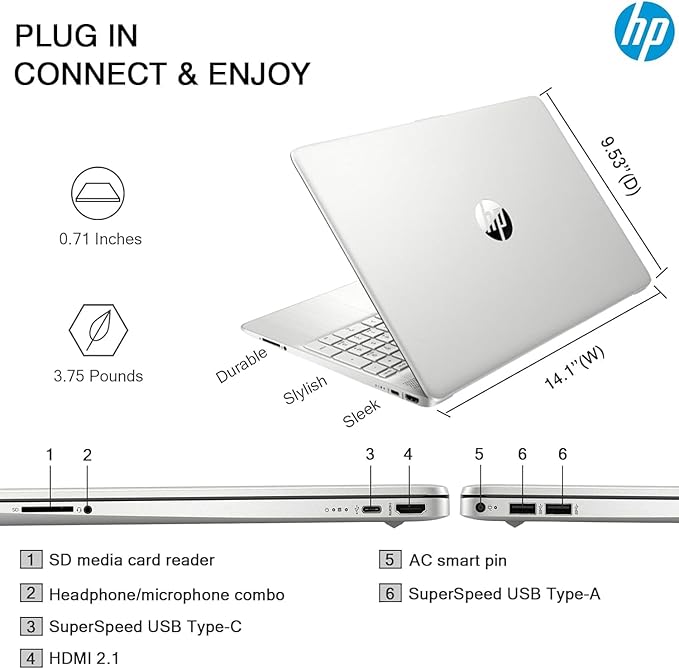 HP Flagship 15.6" HD Touchscreen Laptop Computer, 6-Core Intel i3 Processor, 32GB RAM, 1.5TB Storage (1TB SSD + 500GB Ext), Wi-Fi, Long Battery, HubxcelAccessory, Lifetime Office 2024, Win 11 Pro
