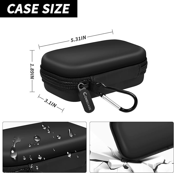 Case Compatible with SanDisk Extreme Pro/for SanDisk Portable SSD 1TB 2TB 4TB 500GB/ for Crucial X10 X9 External Solid State Drive, Travel Storage Bag for Memory Card SD Card - Black (Box Only)