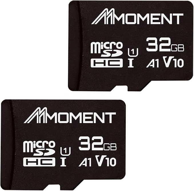 MMOMENT 32GB (2 Pack) Micro SD Card, A1, UHS-I, U1, V10, Class 10 Compatible, Read Speed Up to 90 MB/s, SD Adapter Included