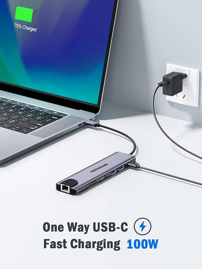 USB C Laptop Docking Station, Mkighub 11 in 1 Type C Hub Multiport Adapter Dongle w/2 HDMI 4K, 100W PD, Gigabit Ethernet, SD/TF, 2 USB3.0, 2 USB2.0, USB C 3.0 Data, for Dell/Surface/HP/Lenovo Laptops