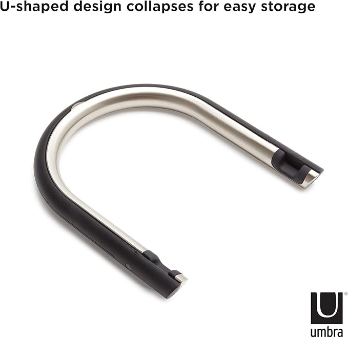 Umbra Udock Tablet/Phone Holder, Phone Easel/Tablet Easel - Great for Kitchen, Props Up Your Screen So You Can Follow Along with Recipes, Read/Watch Online Content, Black/Nickel Finish