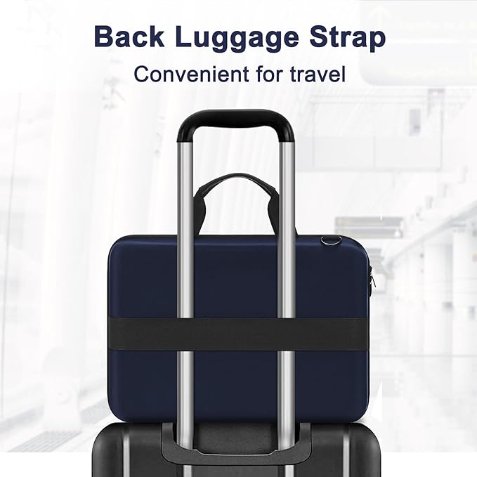 MOSISO Hard Shell Laptop Case for Men Women,15-15.6 inch Computer Bag Compatible with MacBook, HP, Dell, Lenovo, Asus, Notebook,16 inch Laptop Bag with Front Pocket & Shoulder Strap, Navy Blue