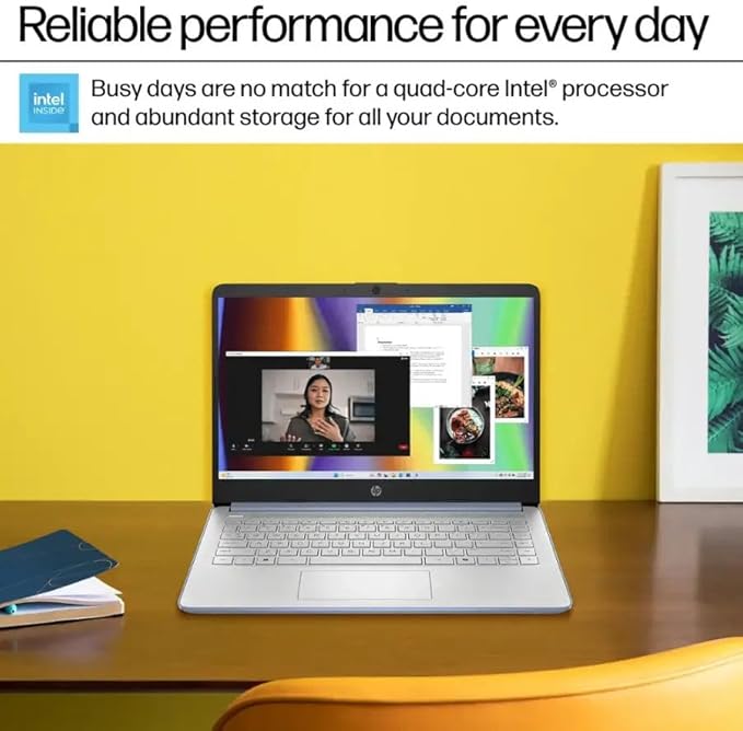 HP Ultrabook, Intel CPU, 8GB RAM, 1.6TB Storage (128GB OnBoard w/ 512GB Portable Drive + 1TB OneDrive), Up to 12 hrs Battery Life, Windows 11 Pro, Sky Blue, w/WOWPC 3-in-1 Bundle